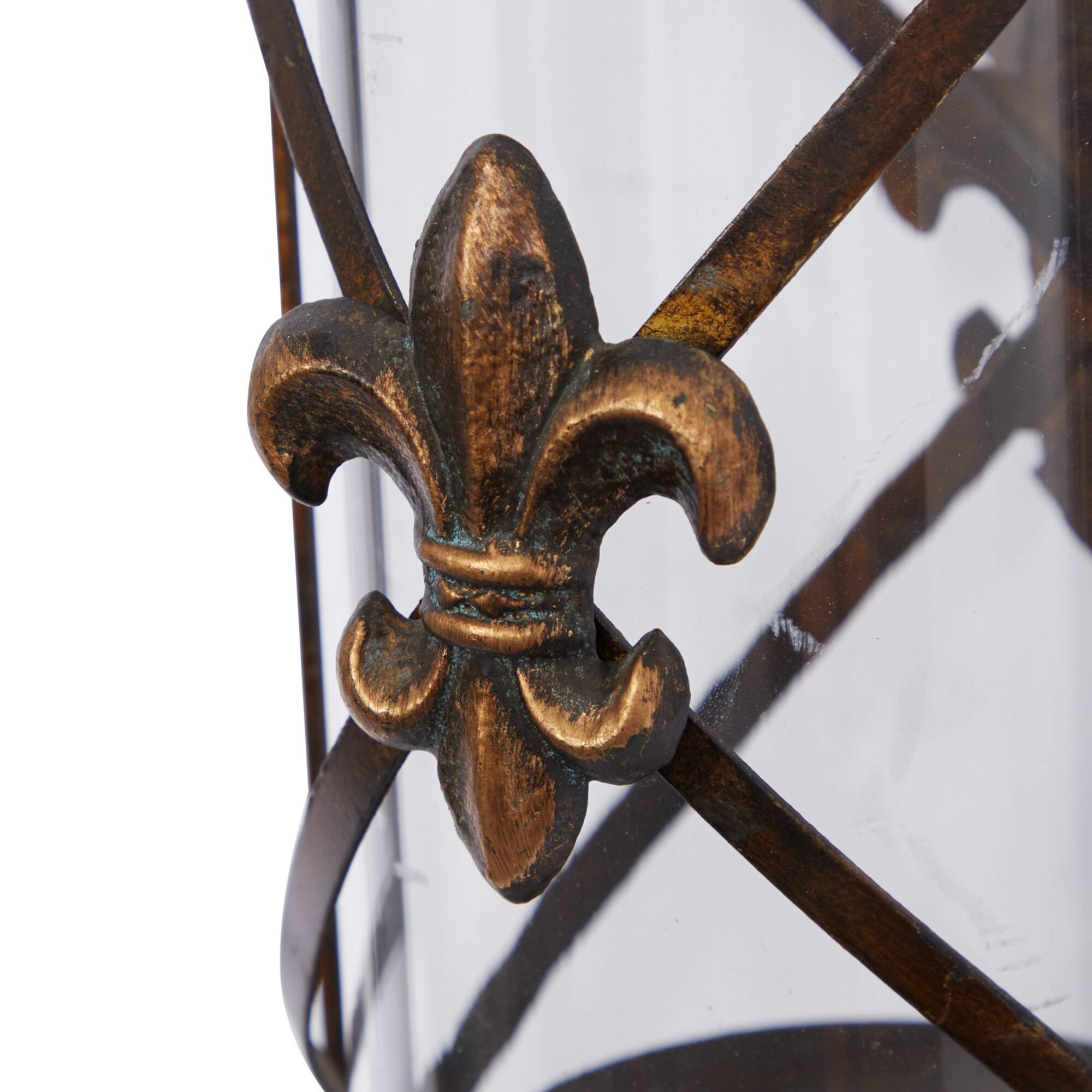 20'' Bronze Glass Decorative Candle Wall Sconce